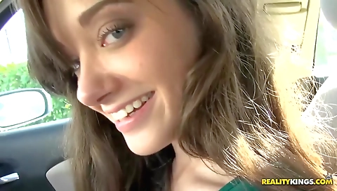 Sexy brunette hair with huge tits fucks her boyfriend